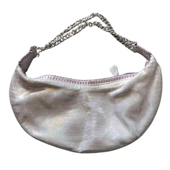 Carlos Falchi Purple Leather Shoulder Bag | Top Zip Evening Purse - Picture 2 of 6